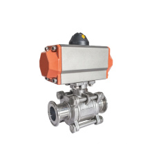 stainless steel ball valve Aluminum actuator valve DN19-219 pneumaticd ball valve